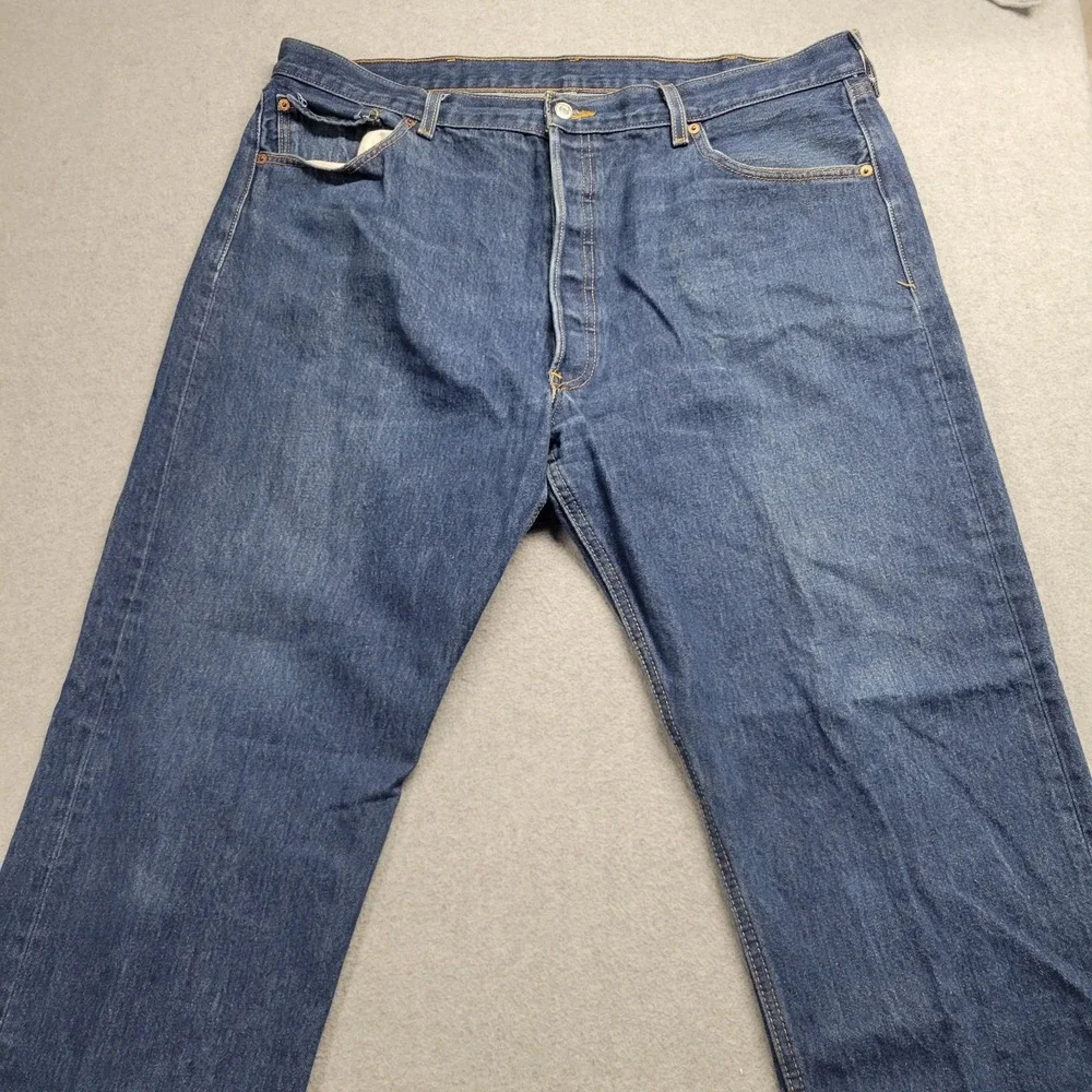 Levis 501 Original Straight‎ Fit Jeans Mens 42x32 Blue Denim Button Fly  Y2K